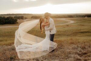 Golden hour couple's portraits at Texas destination wedding