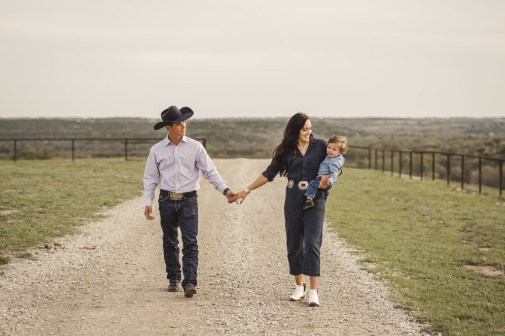 A family of three at the Diamond A Ranch