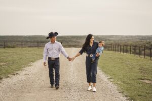 A family of three at the Diamond A Ranch