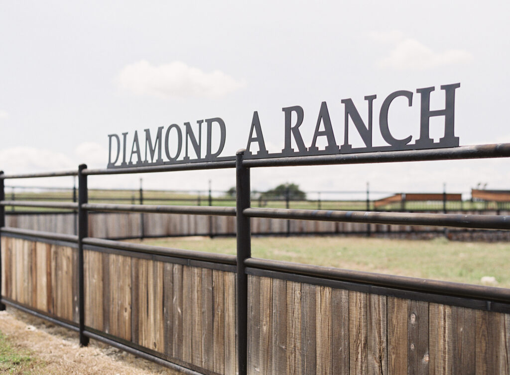 Entrance to Diamond A Ranch, a Texas wedding venue with lodging.