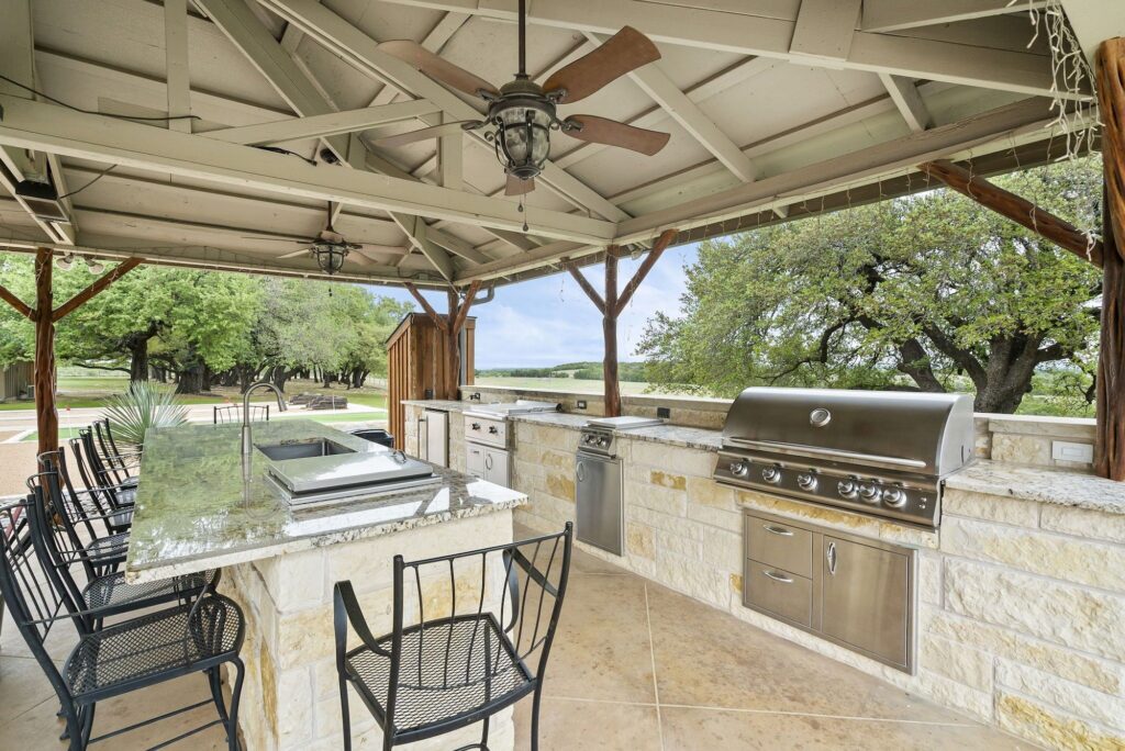 Outdoor kitchen at the Homestead Quarters at Diamond A Ranch.