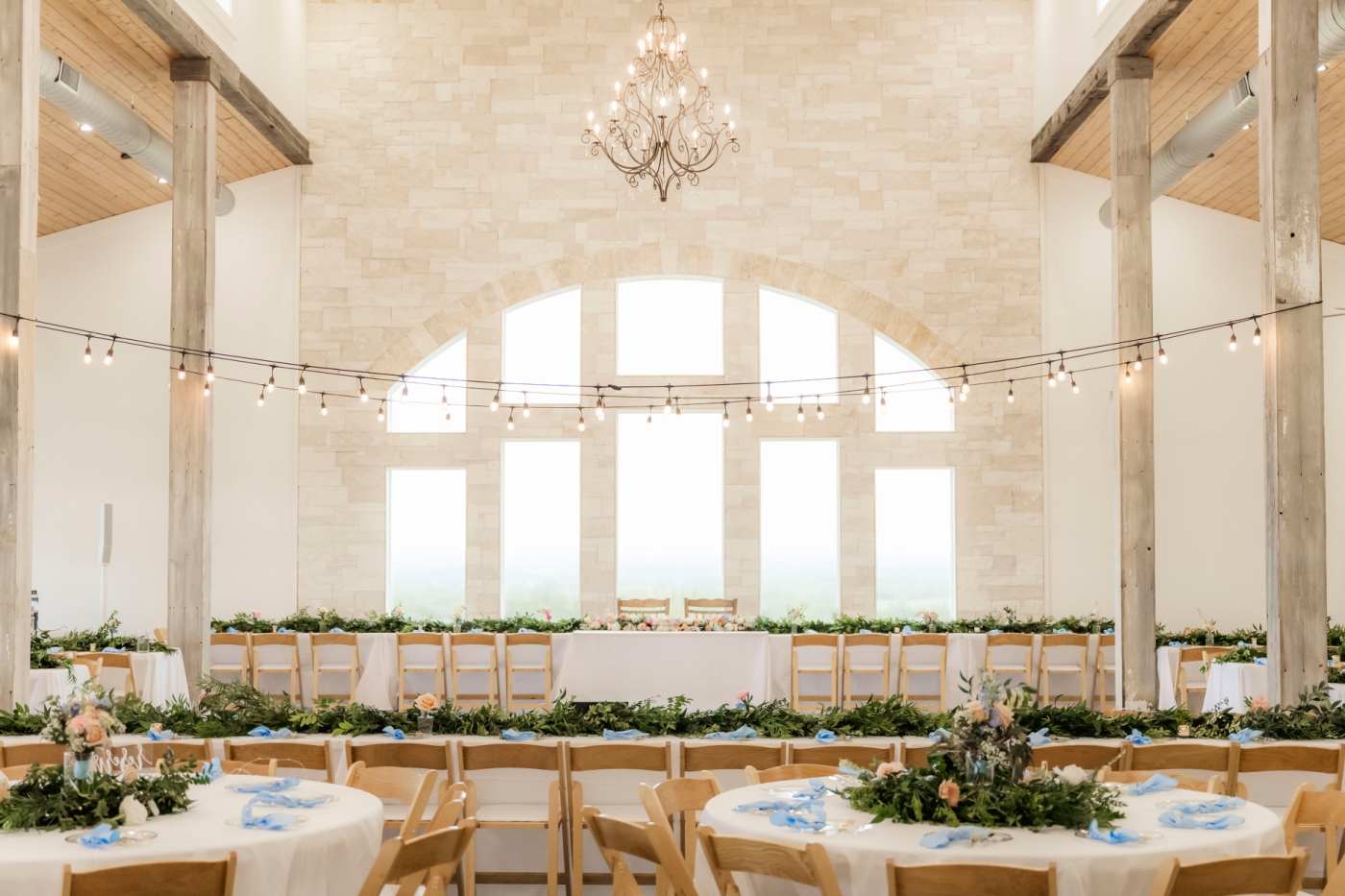 The Homestead Saloon, a large, bright reception space at Diamond A Ranch