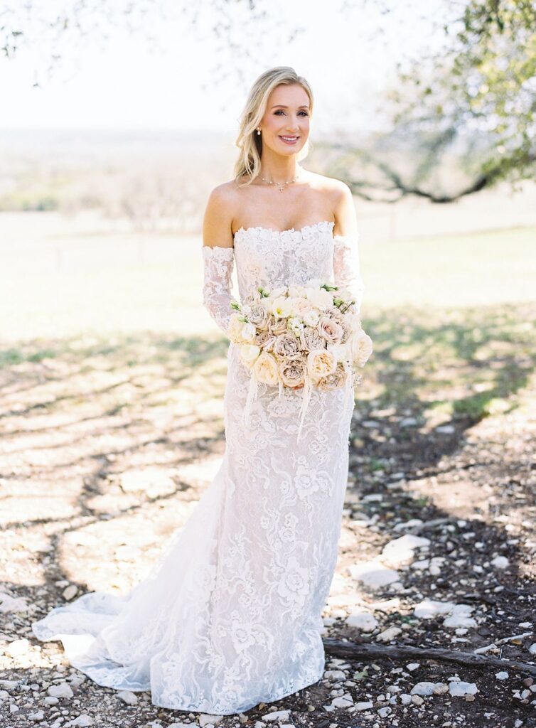 Bridal portrait at Diamond A Ranch wedding in Gransbury, TX.