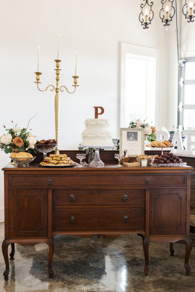 Dessert display at Diamond A Ranch wedding.