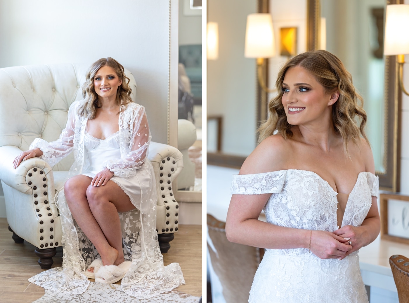 Portraits of a bride in the Bridal Casita at the Dimaond A Ranch
