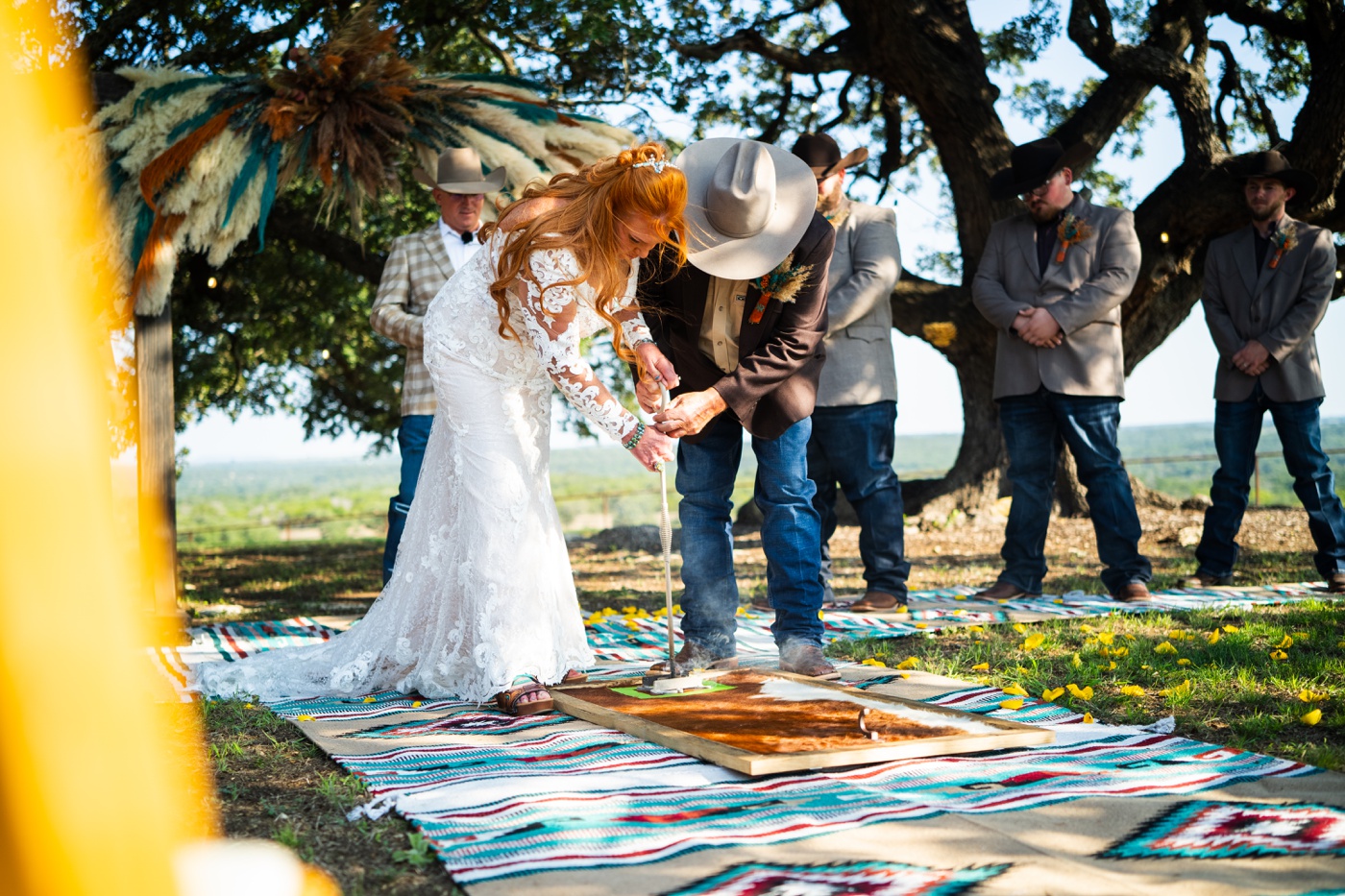 Branding ceremony at a Fort Worth wedding