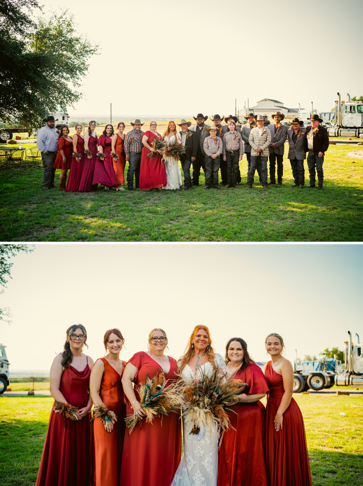 Bridal party portraits at Diamond A Ranch